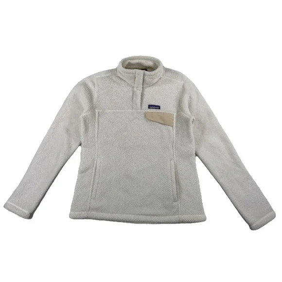 Patagonia Re-Tool Snap-T Fleece Pullover White Women's Medium - Picture 1 of 8